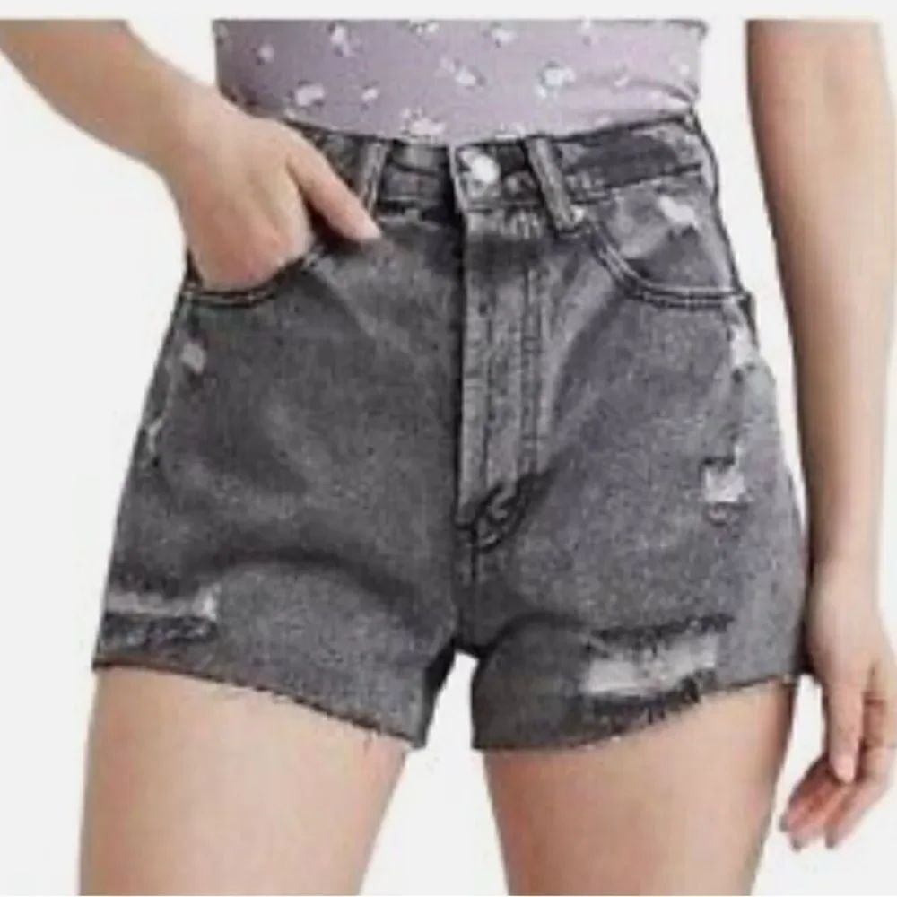 Wild Fable Black Distressed Highest Rise Button Fly Cutoff Shorts Womens Size 8
